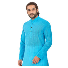 Load image into Gallery viewer, mens sky blue color cotton regular kurta