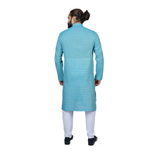 Load image into Gallery viewer, mens firoji color cotton checks kurta