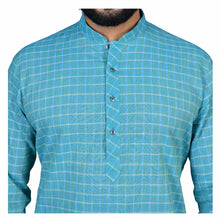 Load image into Gallery viewer, mens firoji color cotton checks kurta