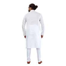 Load image into Gallery viewer, mens white color cotton regular kurta