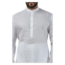 Load image into Gallery viewer, mens white color cotton regular kurta