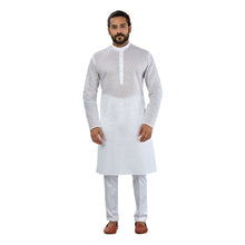 Load image into Gallery viewer, mens white color cotton regular kurta