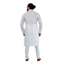 Load image into Gallery viewer, mens white color cotton regular kurta