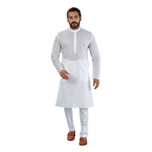Load image into Gallery viewer, Ajay Arvindbhai Khatri Men&#39;s Pure Cotton Regular katri design kurta White Colour
