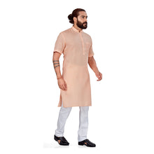 Load image into Gallery viewer, mens peach color kurta pajama set