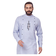 Load image into Gallery viewer, mens light blue color cotton embroidery kurta