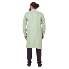 Load image into Gallery viewer, mens pista green color cotton embroidery kurta