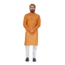 Load image into Gallery viewer, mens yellow color cotton printed kurta