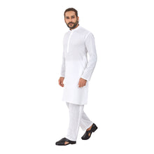 Load image into Gallery viewer, Ajay Arvindbhai Khatri Men&#39;s Pure Cotton Regular Night wear kurta set white Colour
