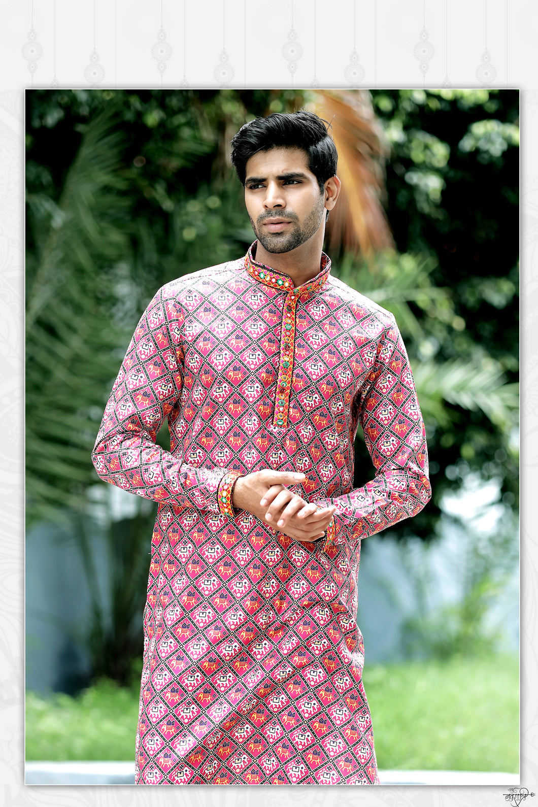 mens navratri printed kurta