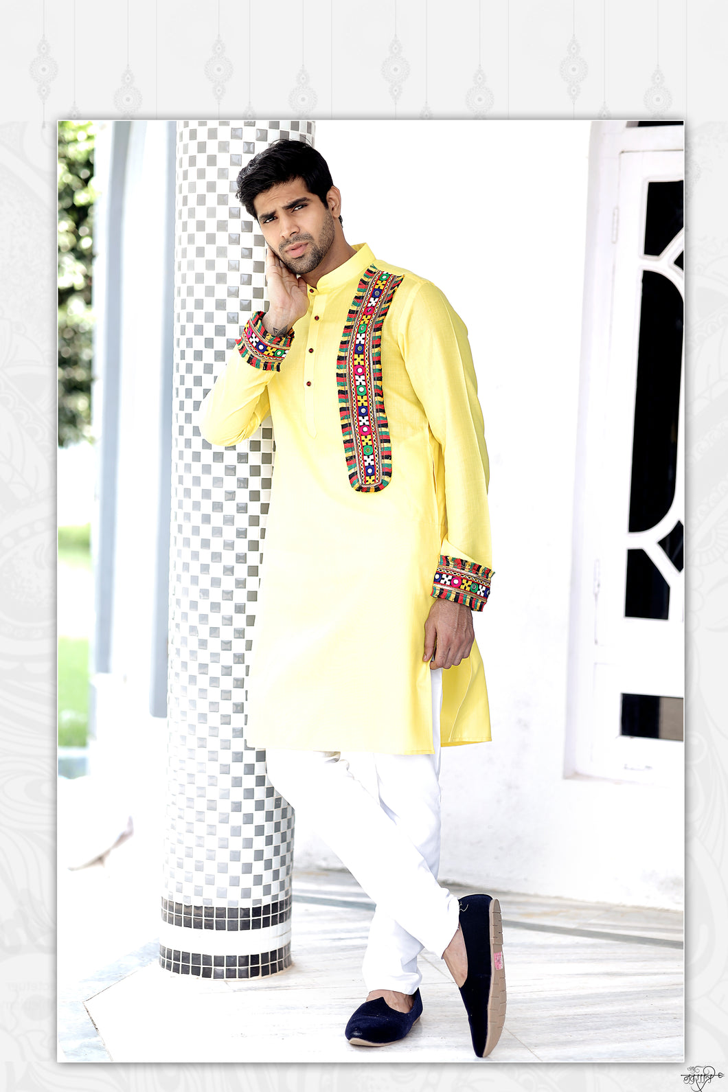 Ajay Arvindbhai Khatri Men's Cotton Printed Navratri  Kurta For Men's