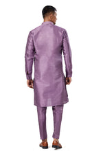 Load image into Gallery viewer, Ajay Arvindbhai Khatri Men Stylist Semi Raw Silk Kurta Pajama With Collar Thread Work
