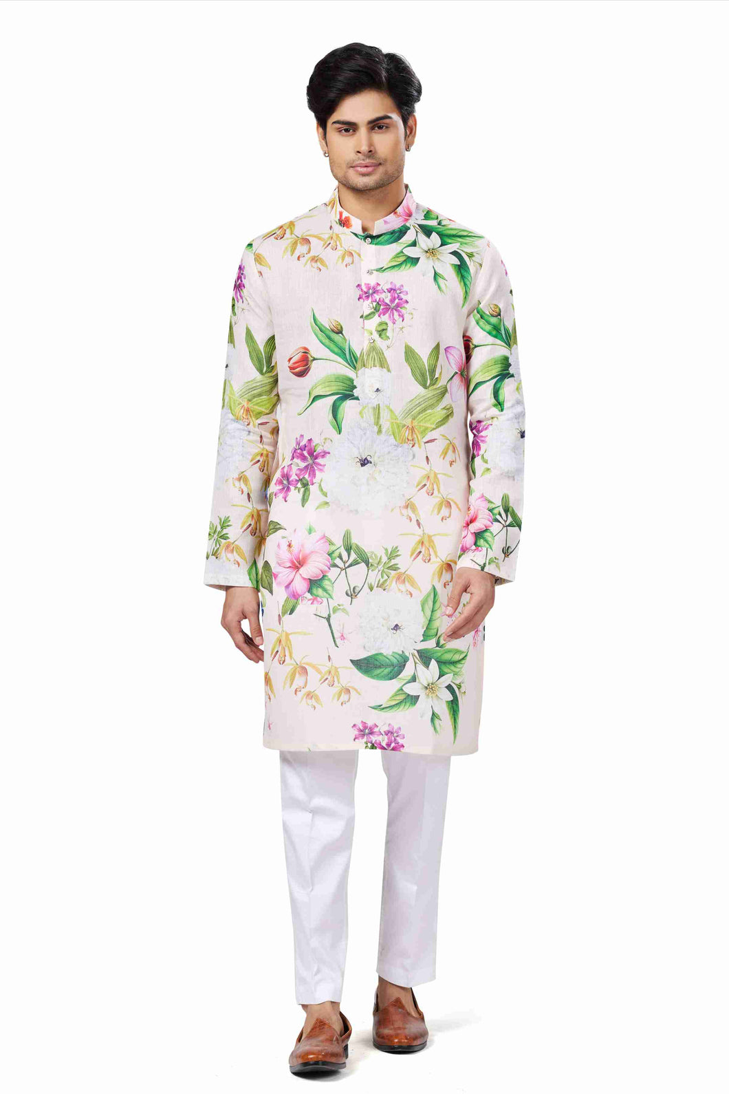 Ajay Arvindbhai Khatri Multicolor Altair Floral Print Kurta For Men
