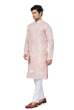 Load image into Gallery viewer, Ajay Arvindbhai Khatri Men&#39;s Linen Embroidered Kurta  Pajama Set

