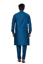 Load image into Gallery viewer, Ajay Arvindbhai Khatri Men Stylist Semi Raw Silk Kurta Pajama With Collar Thread Work
