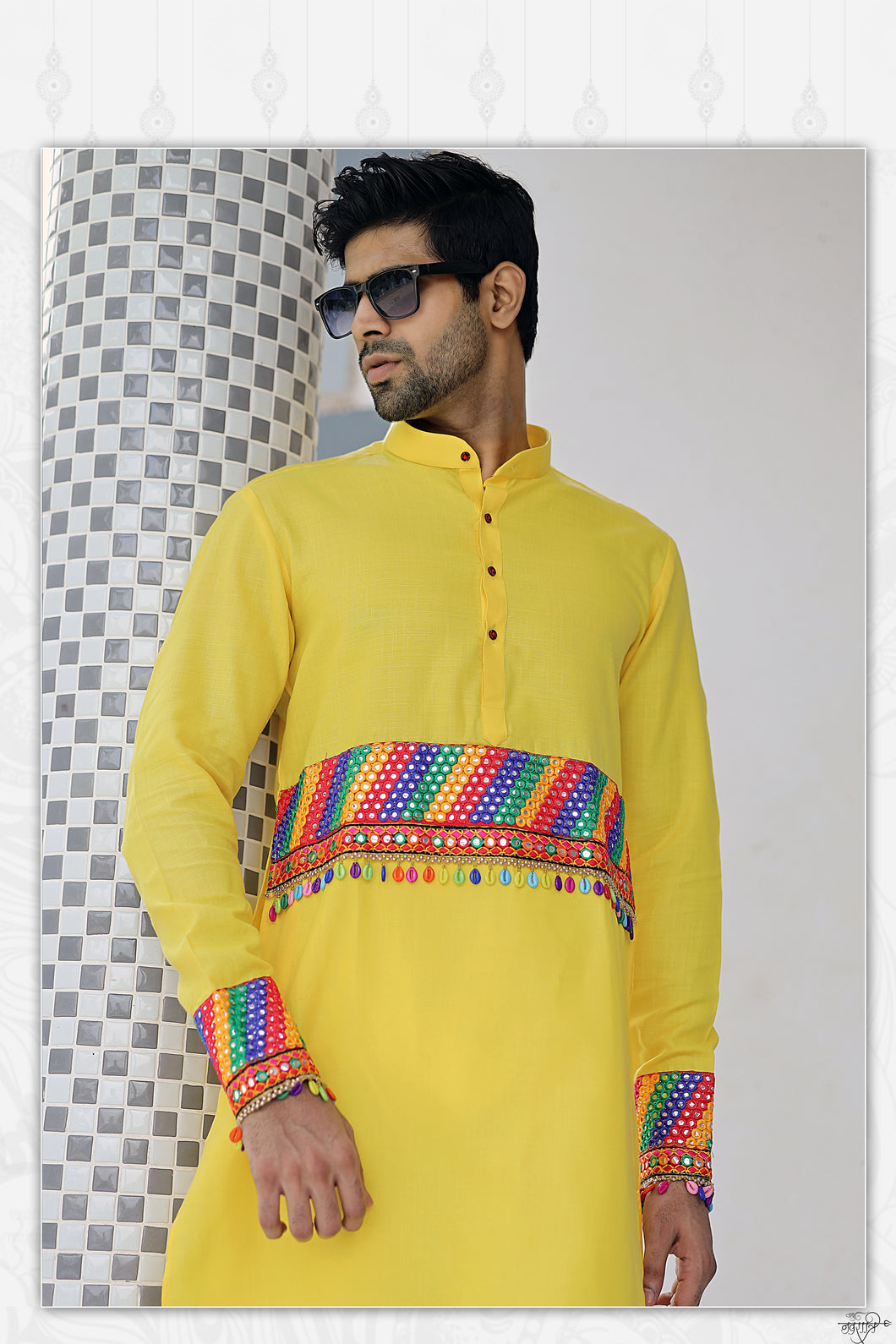 mens navratri printed kurta