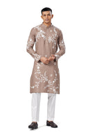 Ajay Arvindbhai Khatri Men's Linen Embroidered Kurta  Pajama Set