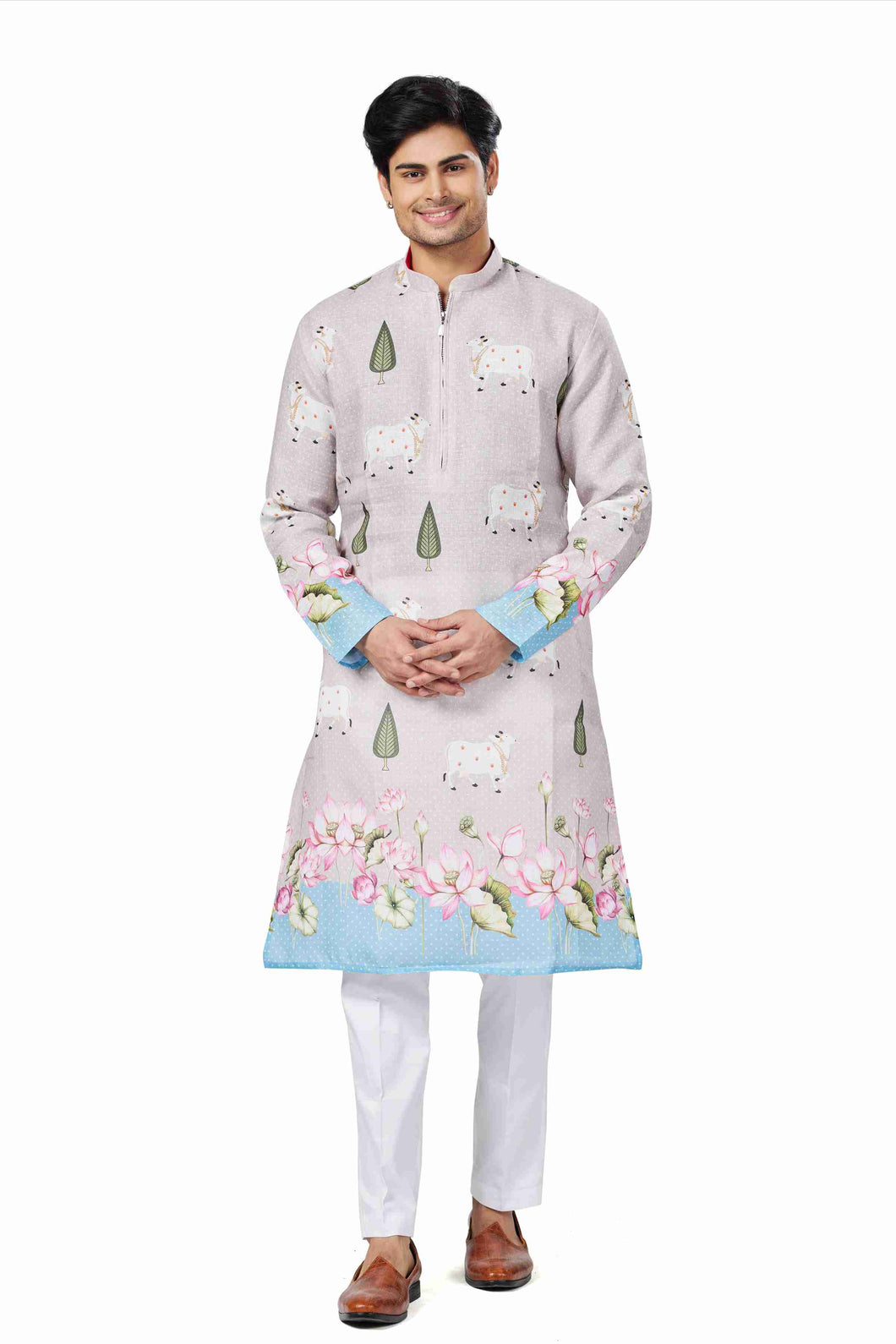 Ajay Arvindbhai Khatri  Animal Print Ethnic Dress Kurta