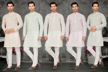 Load image into Gallery viewer, Ajay Arvindbhai Khatri Men&#39;s Pure Cotton Regular Basso Kurta Light Color
