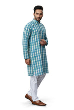 Load image into Gallery viewer, mens lucknowi green colour printed kurta
