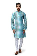 Load image into Gallery viewer, mens lucknowi green colour printed kurta
