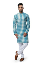 Load image into Gallery viewer, mens lucknowi green colour printed kurta
