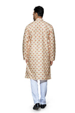 Load image into Gallery viewer, mens cotton printed yellow colour kurta
