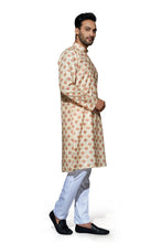Load image into Gallery viewer, mens cotton printed yellow colour kurta
