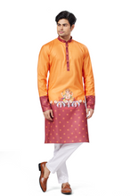 Load image into Gallery viewer, Ajay Arvindbhai Khatri Men&#39;s Cotton Printed Ganpati Kurta
