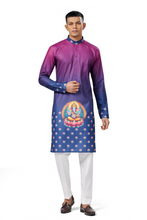 Load image into Gallery viewer, Ajay Arvindbhai Khatri Men&#39;s Cotton Printed Ganpati Kurta
