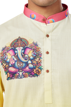 Load image into Gallery viewer, Ajay Arvindbhai Khatri Men&#39;s Cotton Printed Ganpati Kurta
