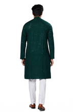 Load image into Gallery viewer, Ajay Arvindbhai Khatri Men&#39;s straight Lucknow Chikankari Patterned Kurta
