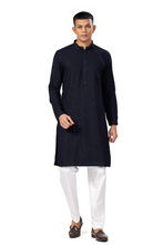 Load image into Gallery viewer, Ajay Arvindbhai Khatri Men&#39;s straight Lucknowi Chikankari Kurta
