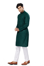 Load image into Gallery viewer, Ajay Arvindbhai Khatri Men&#39;s straight Lucknow Chikankari Patterned Kurta
