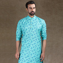 Load image into Gallery viewer, mens firoji colour printed kurta
