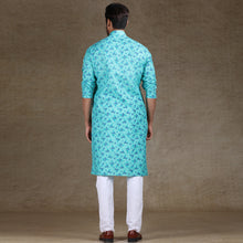 Load image into Gallery viewer, mens firoji colour printed kurta
