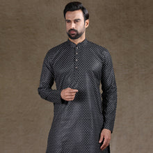 Load image into Gallery viewer, mens printed black colour kurta
