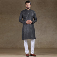 Load image into Gallery viewer, mens printed black colour kurta
