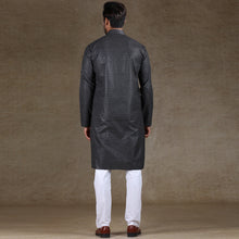 Load image into Gallery viewer, mens printed black colour kurta
