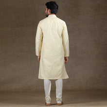 Load image into Gallery viewer, Ajay Arvindbhai Khatri Men&#39;s Cotton Kurta with Pyjama Set Cream Color
