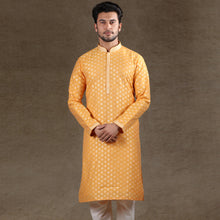 Load image into Gallery viewer, Ajay Arvindbhai Khatri Men&#39;s Cotton Kurta with Pyjama Set Orange Color
