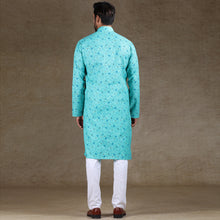 Load image into Gallery viewer, mens firoji colour printed kurta

