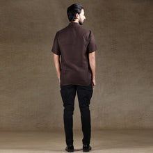 Load image into Gallery viewer, Ajay Arvindbhai Khatri Men&#39;s Brown Half Sleeve Cotton Short Kurta With Pocket
