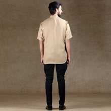 Load image into Gallery viewer, mens khaki color cotton short kurta
