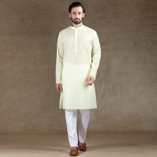 Load image into Gallery viewer, mens lemon color regular brasso kurta
