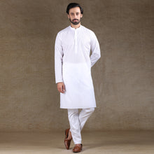 Load image into Gallery viewer, mens white color regular brasso kurta

