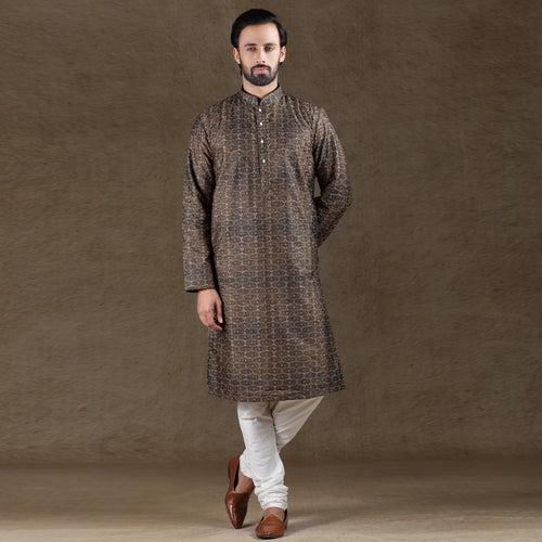 mens printed kurta