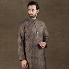 Load image into Gallery viewer, mens coffee brown colour printed kurta
