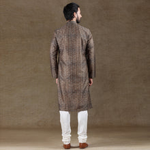 Load image into Gallery viewer, mens coffee brown colour printed kurta
