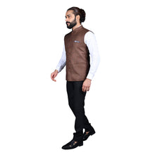 Load image into Gallery viewer, mens brown color nehru jacket
